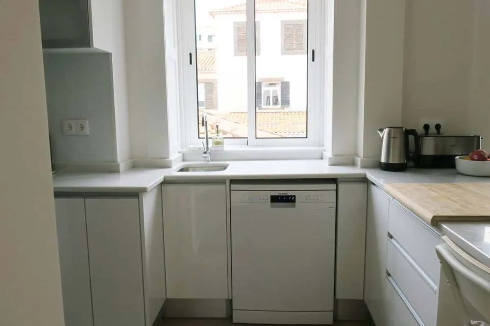 Dishwasher and sink area.